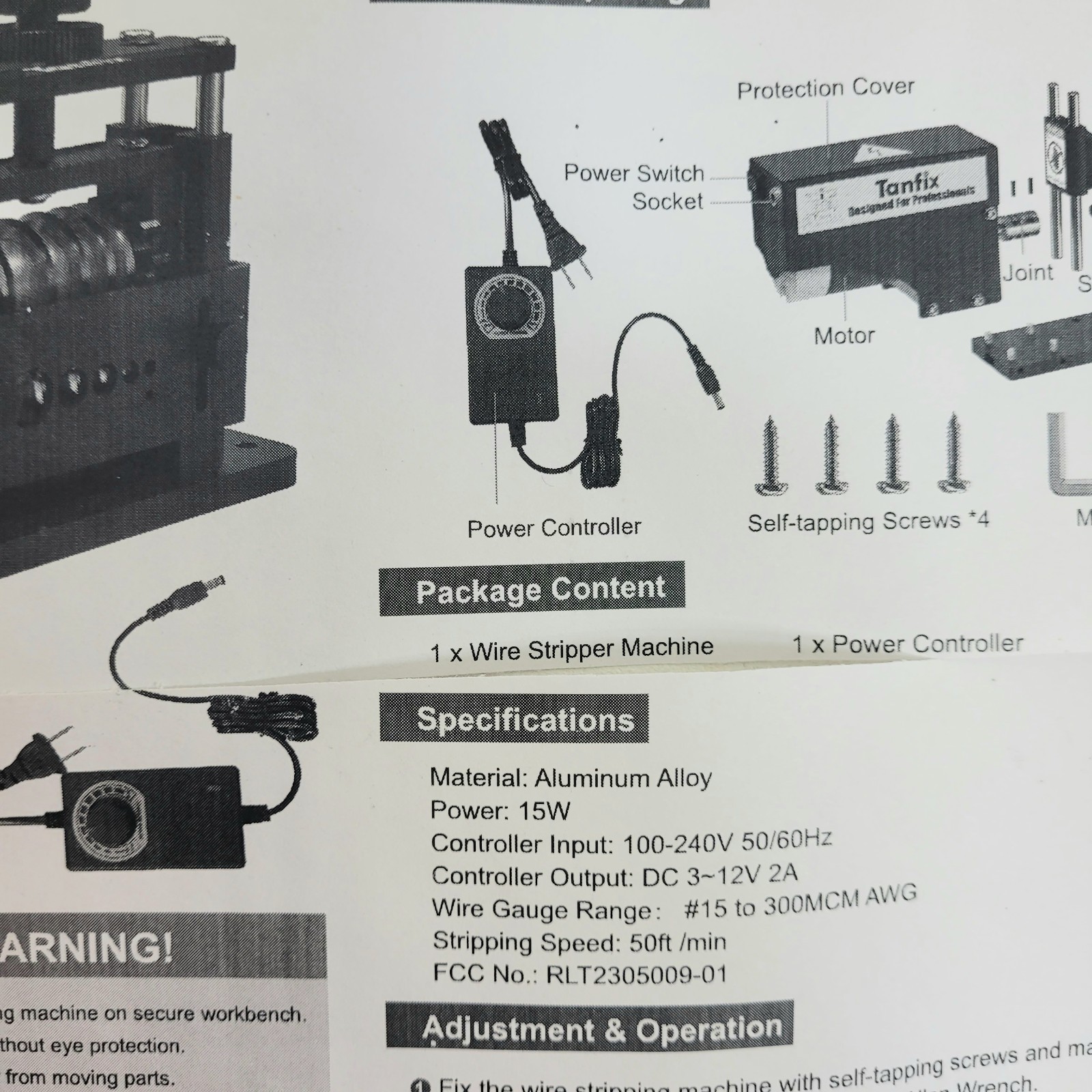 Tanfix RLT2305009-01 Automatic Wire Stripping Machine with Upgraded Motor READ