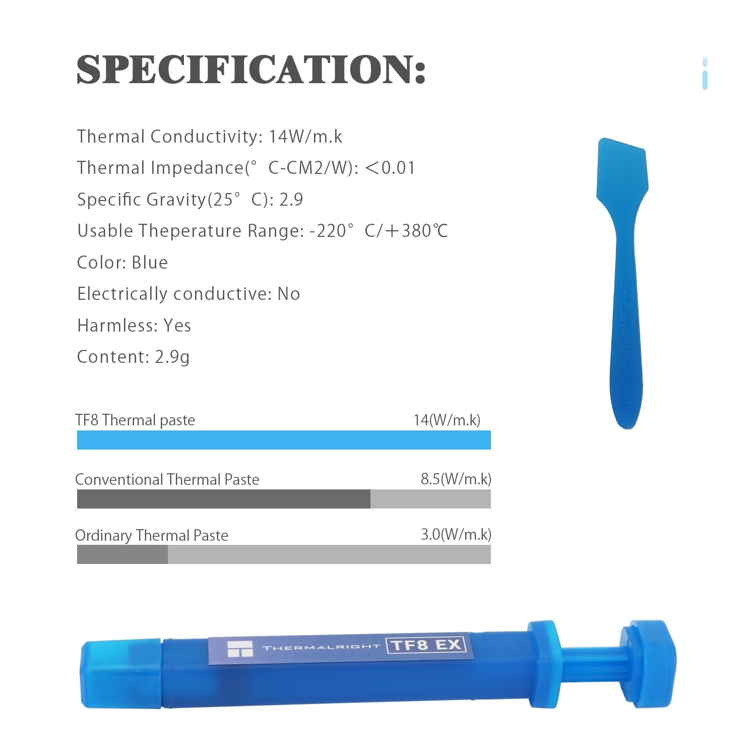Thermalright TF8 EX 2.9g High Performance Thermal Paste 14W/m.k,