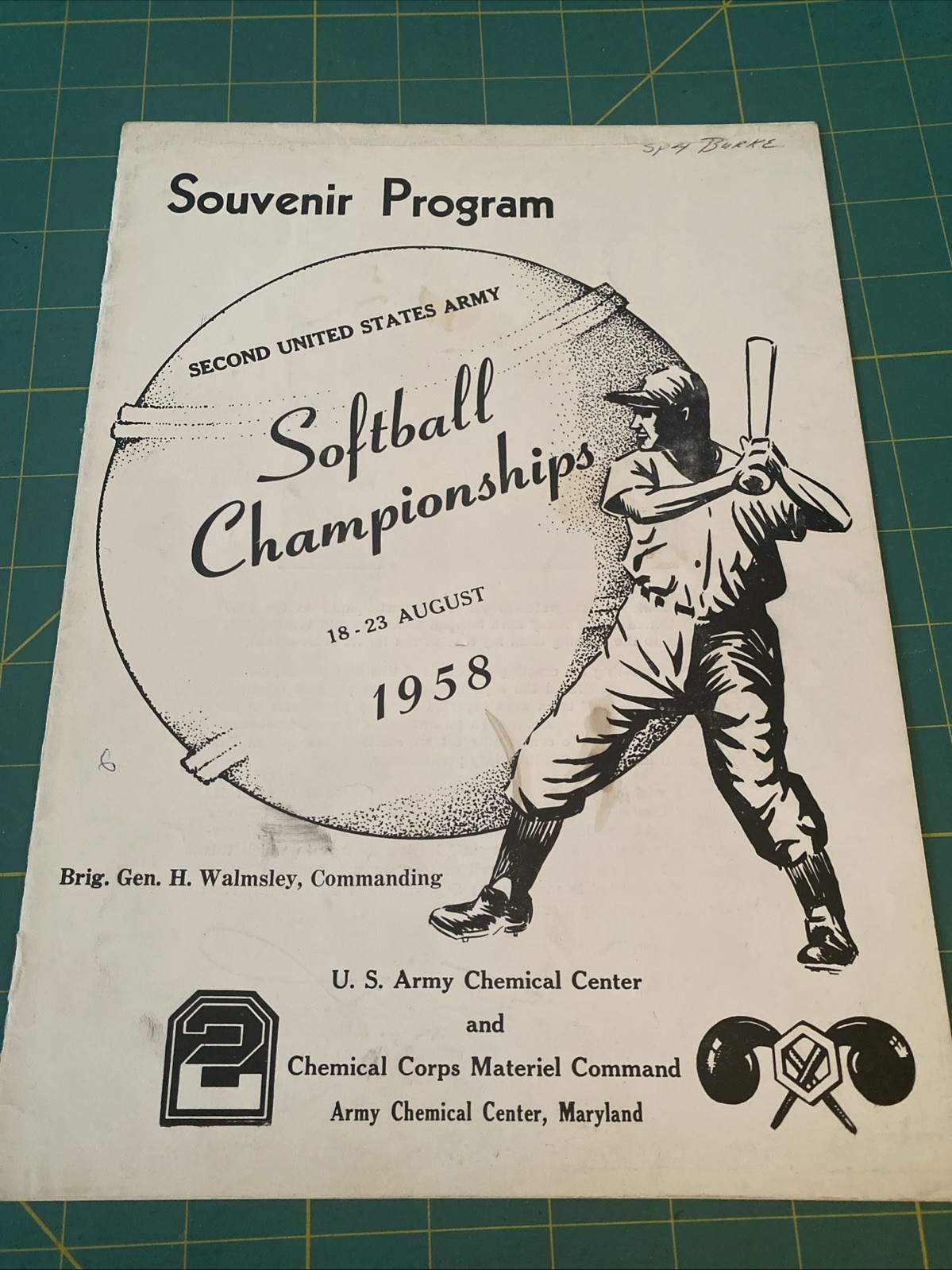 Souvenir Program Second U.S.  Army softball championships August 18- 23, 1958