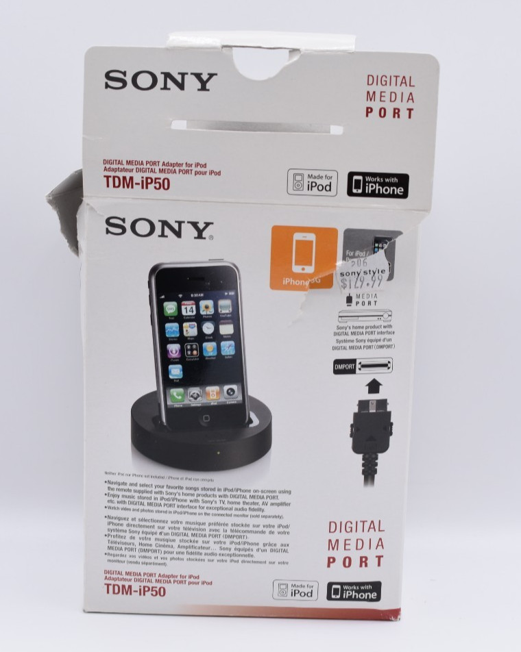 Sony Digital Media Port Cradle & Audio Dock for iPod iPhone Black TDM-iP50 OPEN