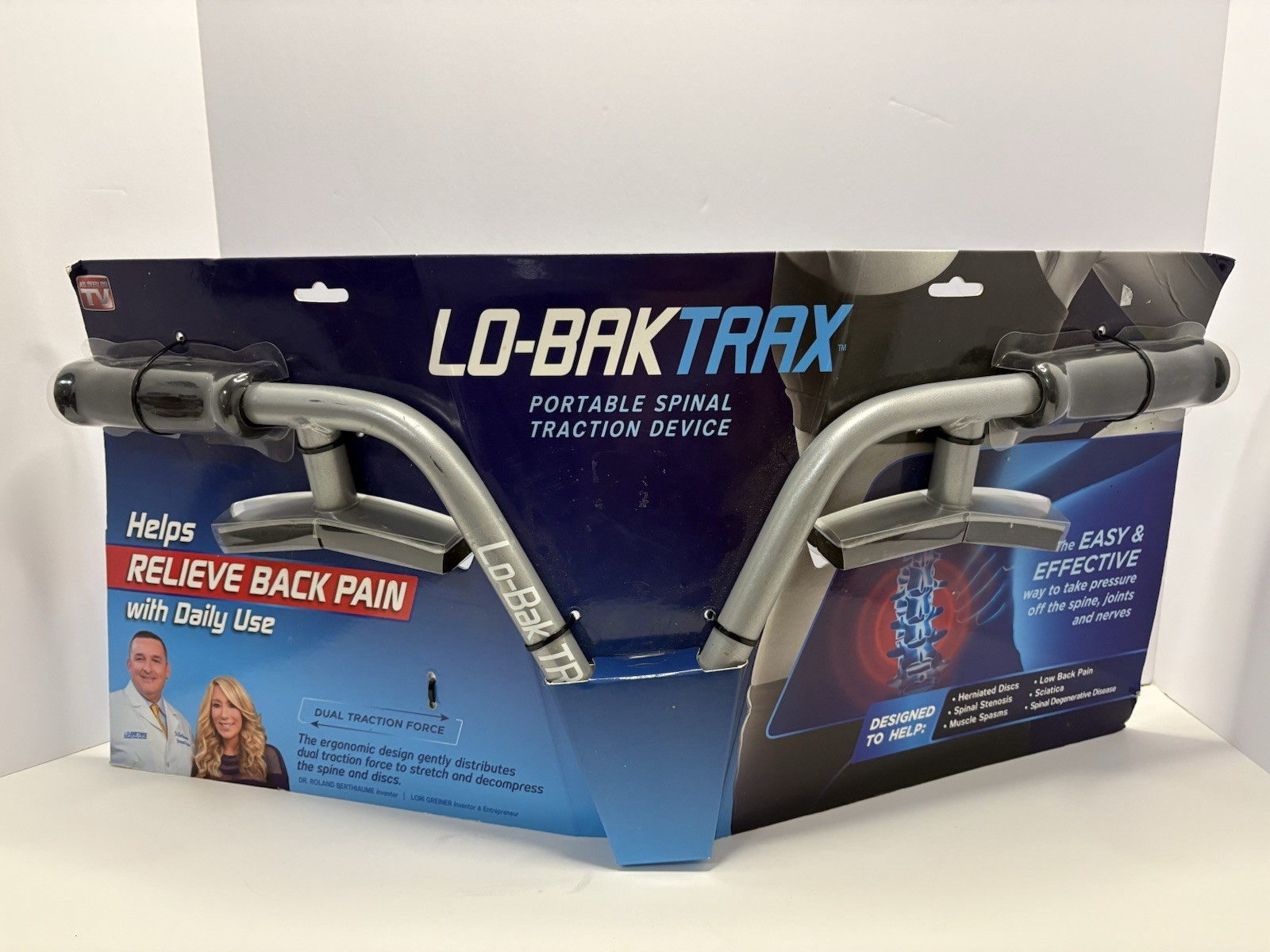 NEW LO-BAK TRAX Portable Spinal Traction Low Back Pain Stretcher With DVD