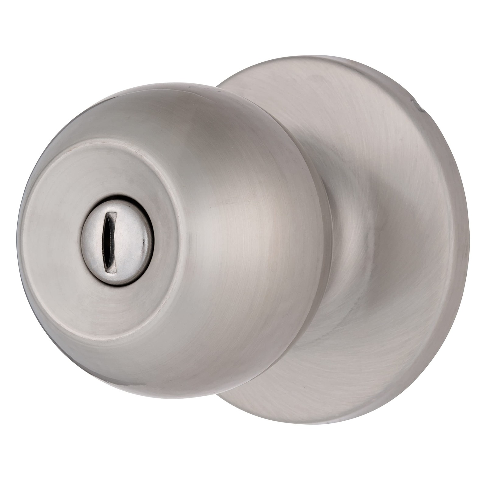 BRINKS Transitional Privacy Door Knob - Satin Nickel Exterior Door Lock Set, ...