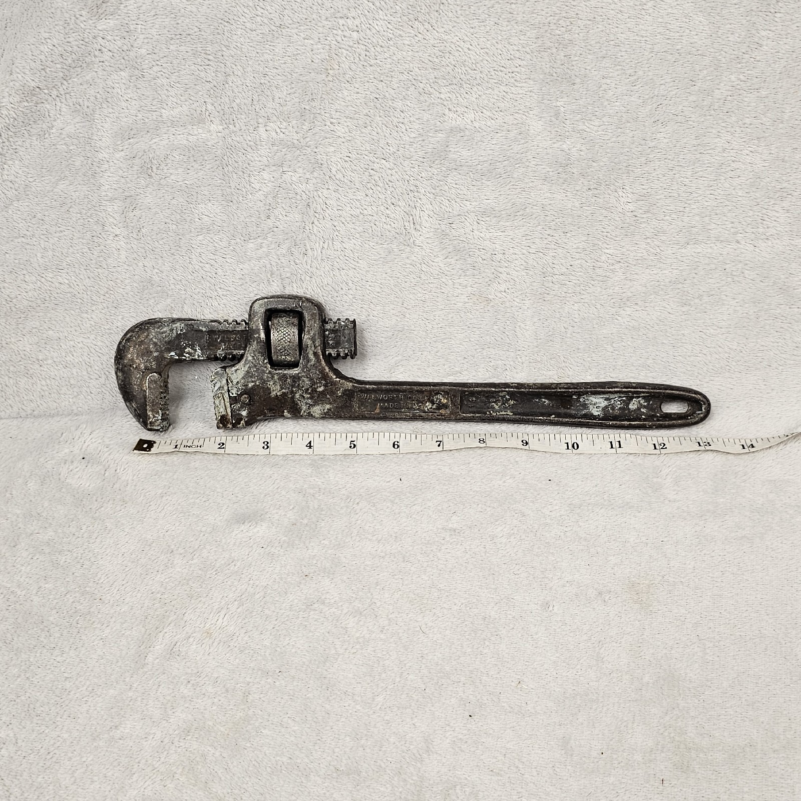 Clean Vintage 12" Stillson Walworth Boston USA Pipe Wrench ~Works Great~