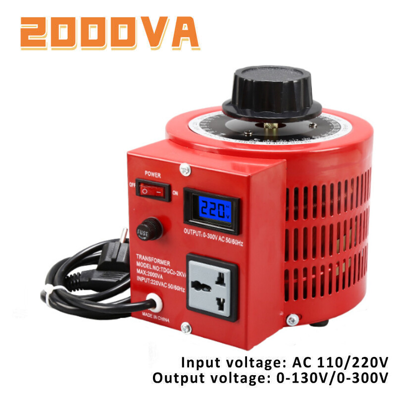 2000VA Output AC Variable Voltage Regulator Metered 0-130V / 0-300V Adjustable