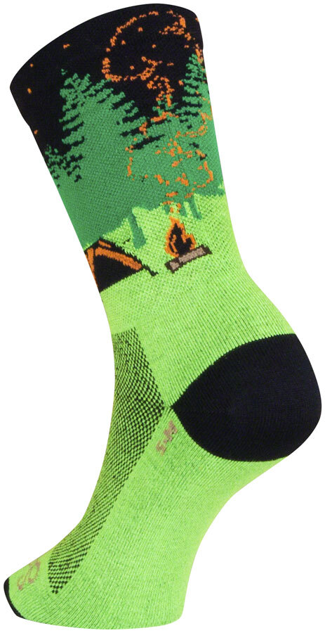 SockGuy Off the Grid Crew Socks - 6 inch, Green/Black/Brown, Small/Medium