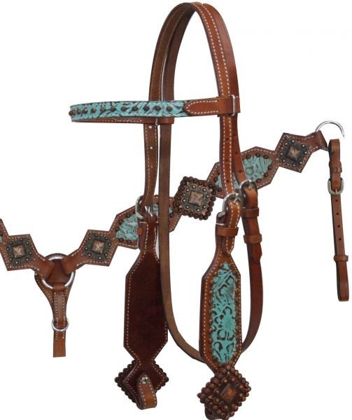 Showman ® Filigree Print Horse Headstall and Breast Collar Set