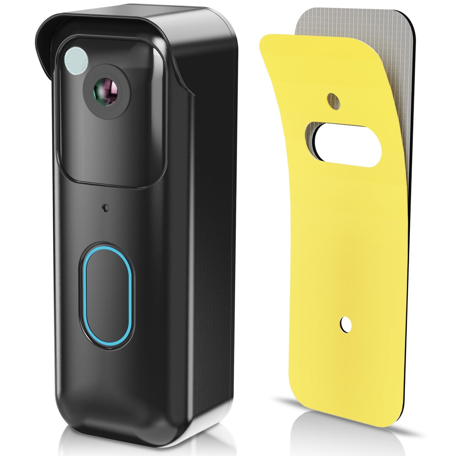 No-Drill Adhesive Doorbell Mount Compatible Mount, Black