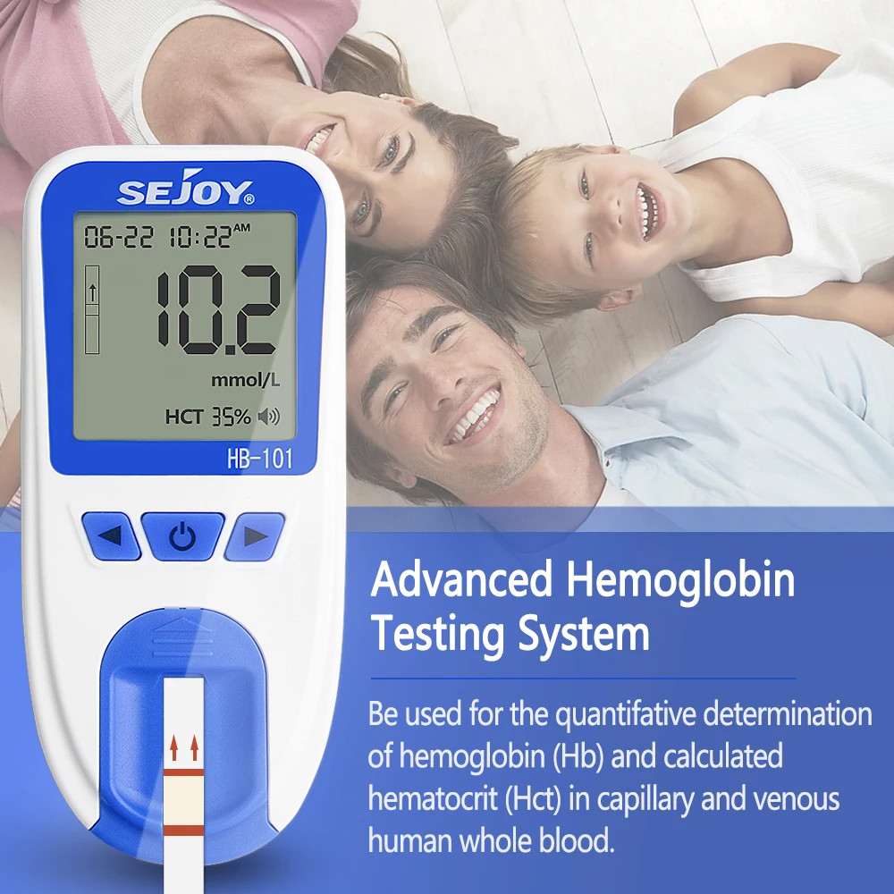 Hemoglobin HB HCT Test Kit 25 Strips Lancets Home Level Monitor.1