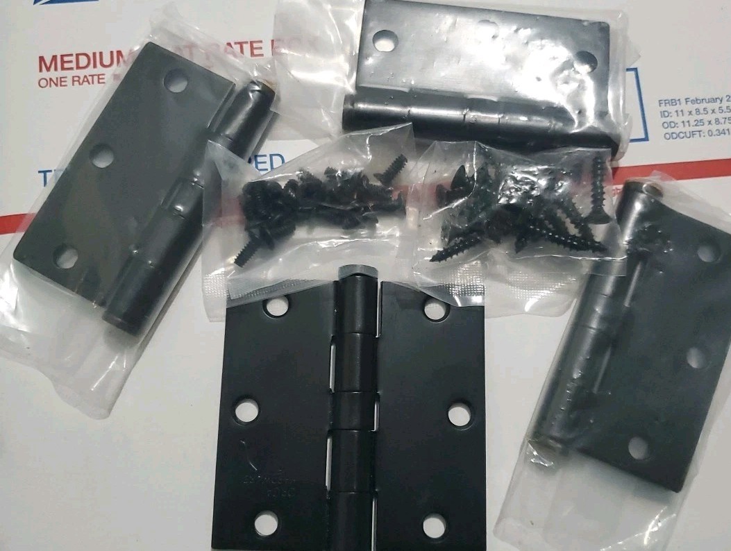 4 New Orca Hardware 3.5 x 3.5 Commercial Black Hinges