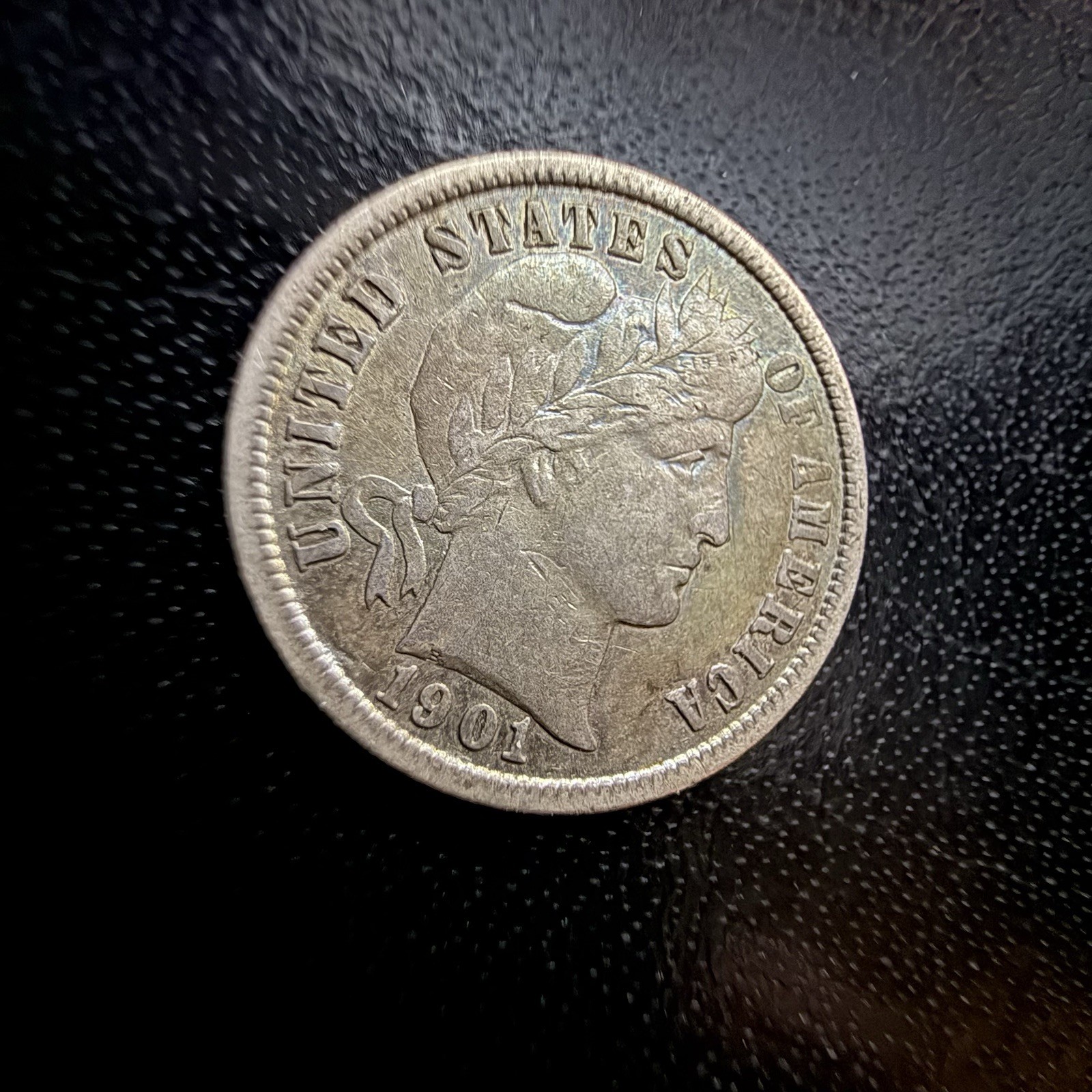 1901 Philadelphia Mint Silver Barber Dime Toner