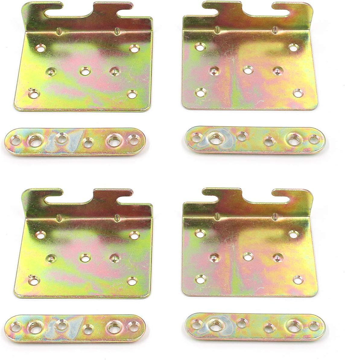 Hardware 4Pcs Bed Hinge Universal C-Bed Rail 3.5" x 2.7", Right Angle Hook