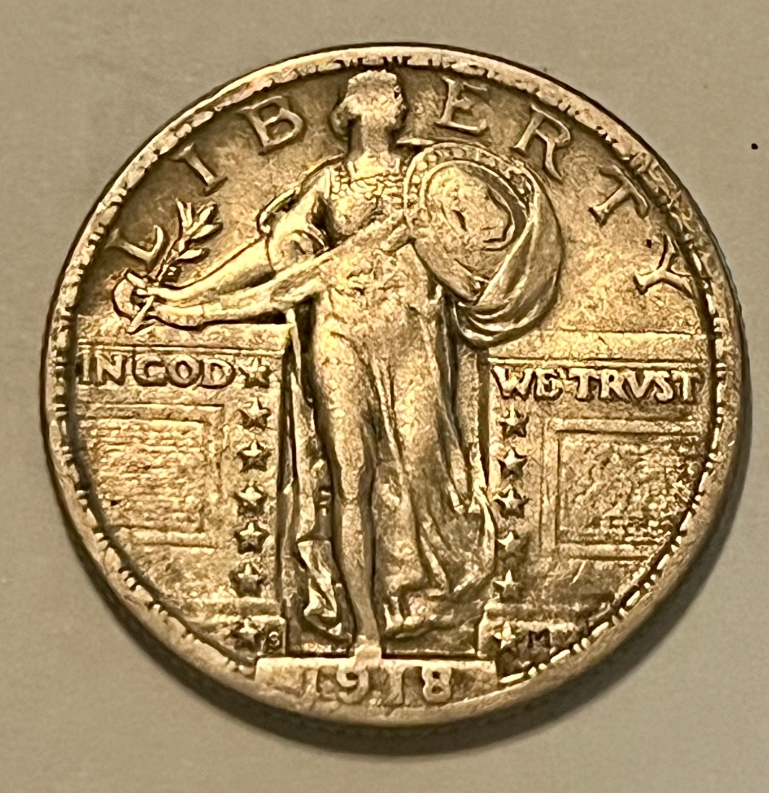 1918 -s Standing Liberty Quarter , EF