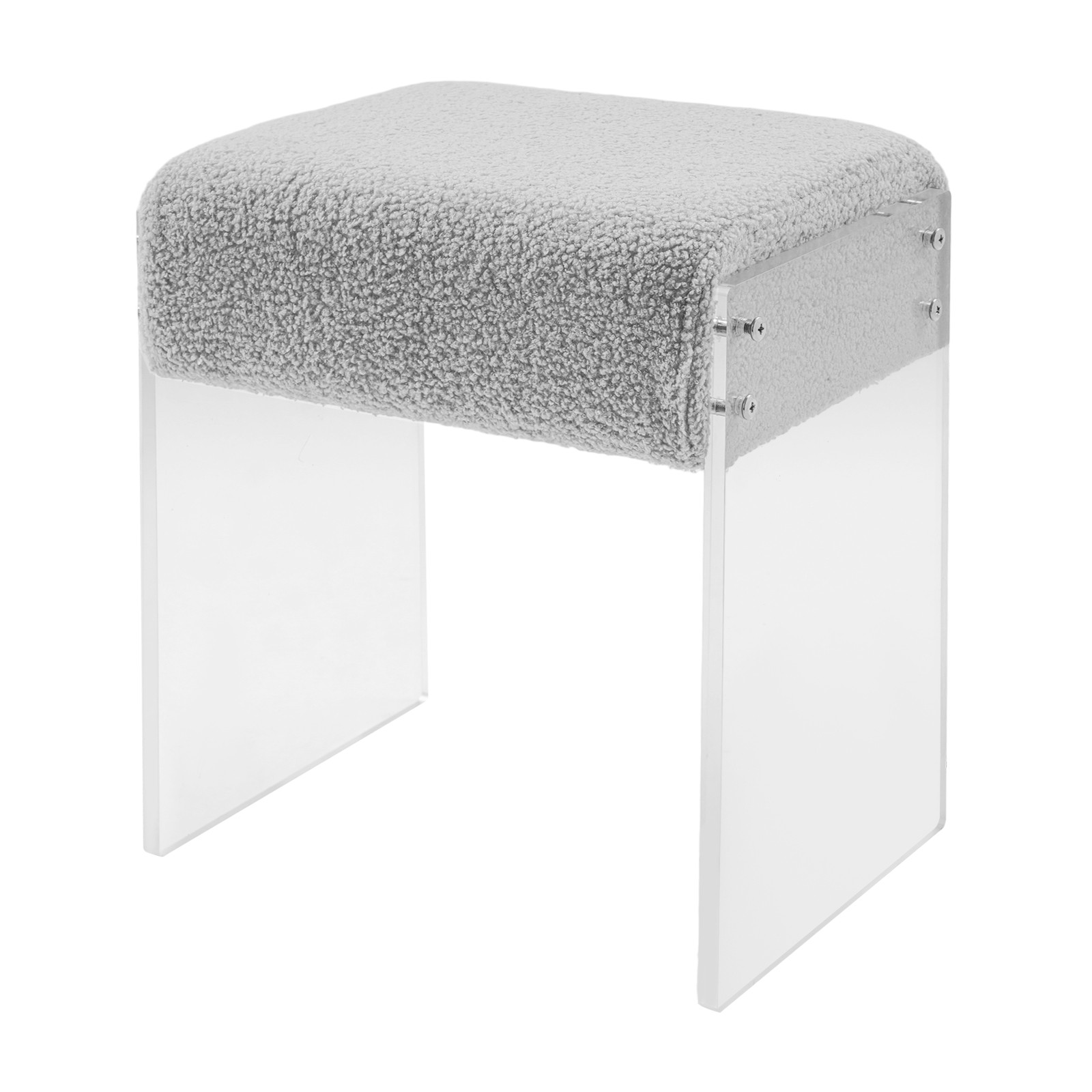 Modern Minimalist Acrylic Stool Chair, Makeup Stool Chair with Cushion Grey