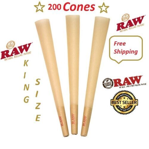 Authentic Raw King Size pre rolled 50 / 100 /150/ 200 Cone + FREE Lighter