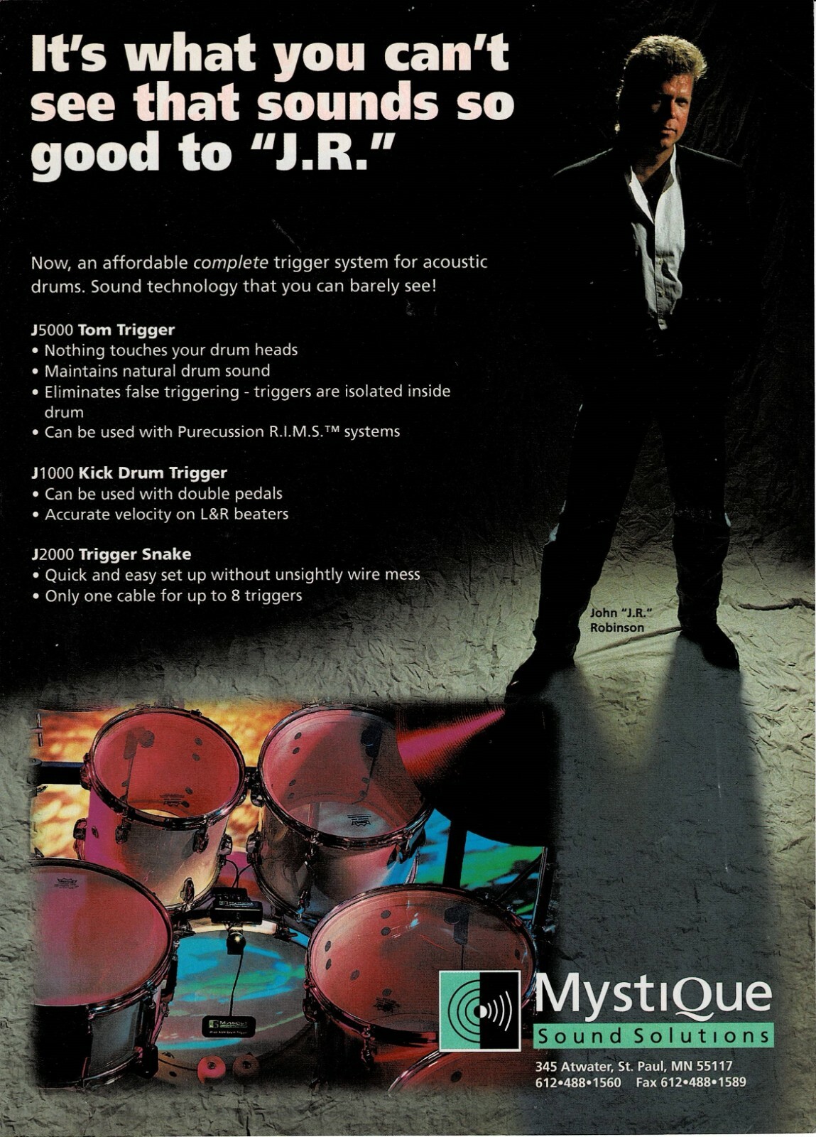 John JR Robinson - Mystique Sound Solutions - 1994 Print Advertisement