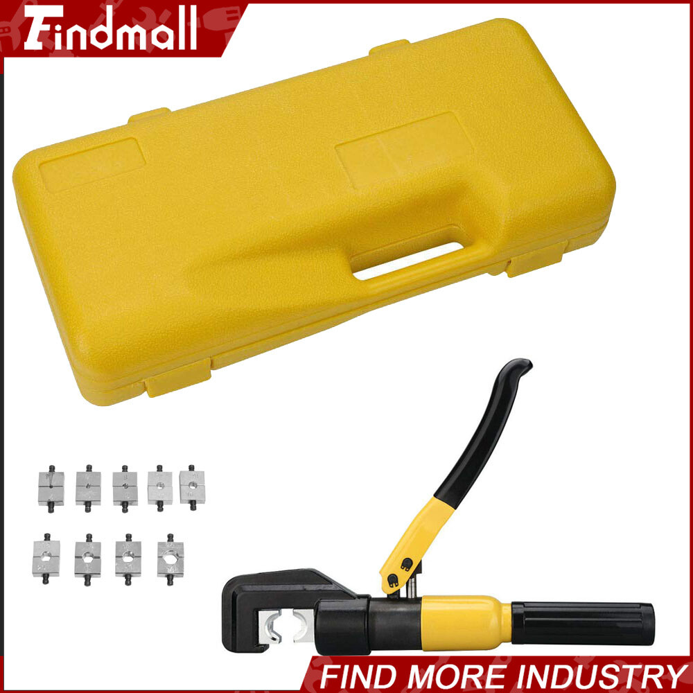 Findmall 10T Hydraulic Wire Battery Cable Lug Terminal Crimping Tool W/ Case