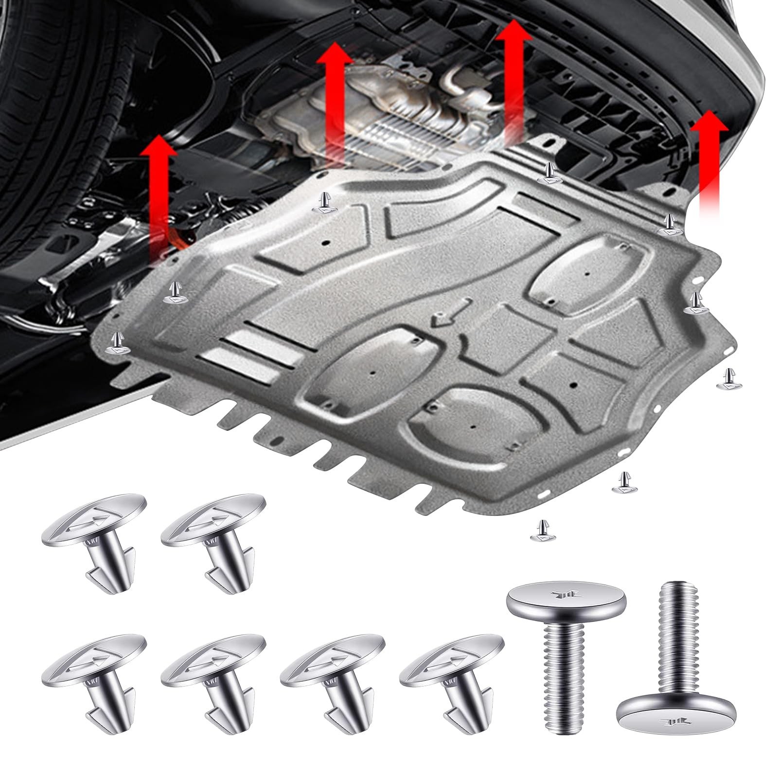 8PCS Engine Splash Shield Hardware Kit, Lower Cover Pin Screws, 90674-TY2-A01...