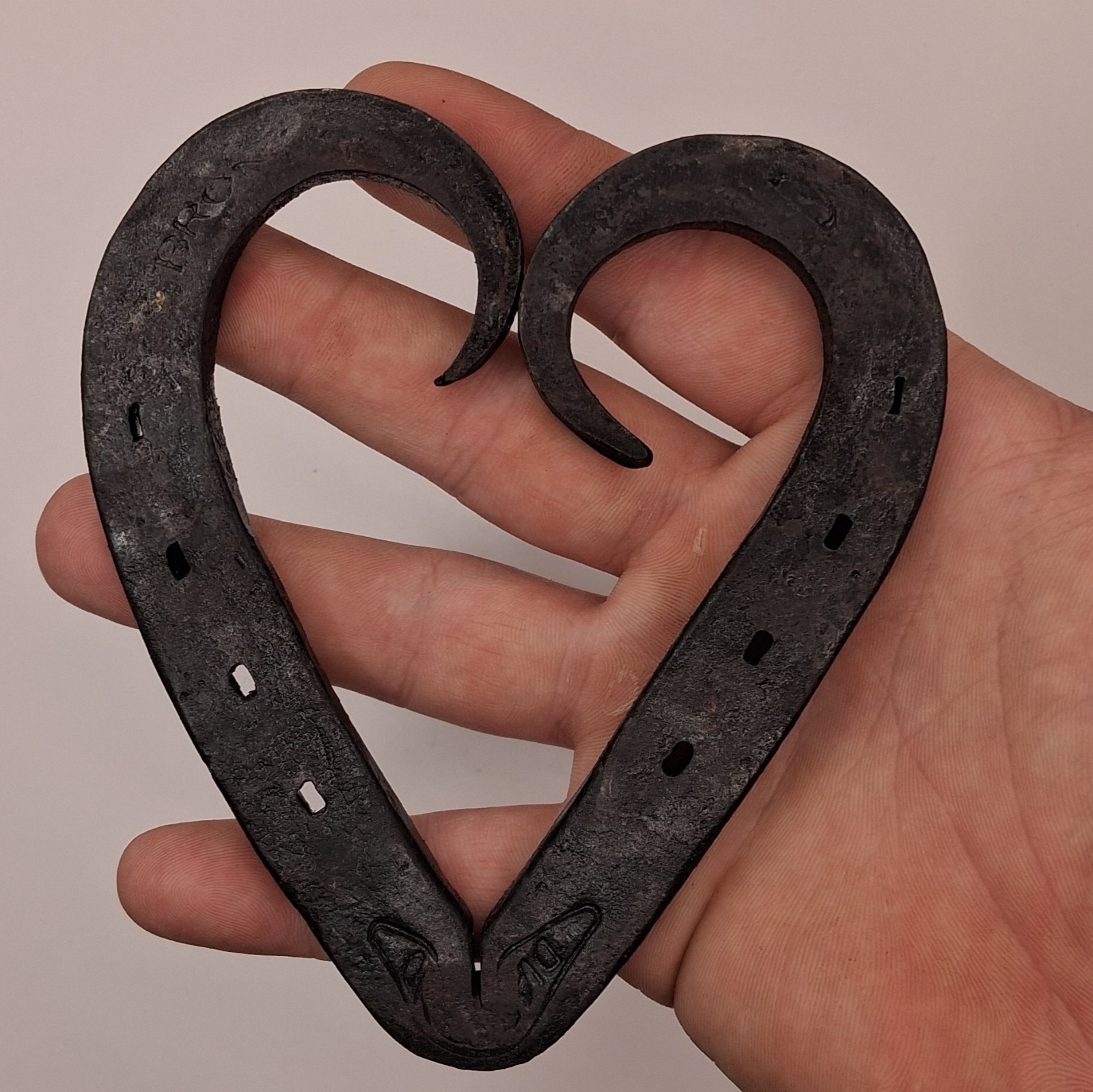 Hand Forged Blacksmith Made Horseshoe Heart Horse Equine