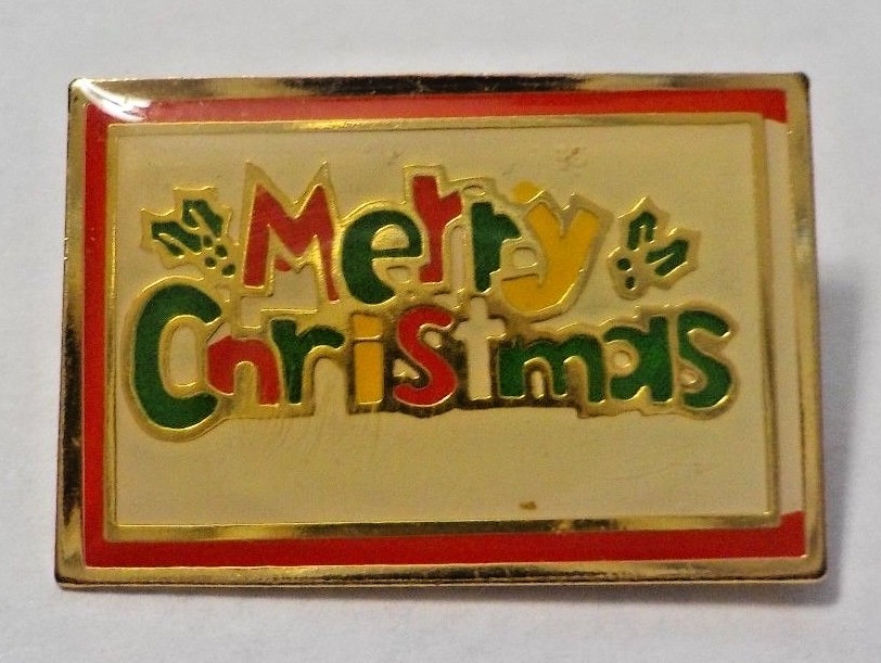 Vintage Merry Christmas Brooch Pin