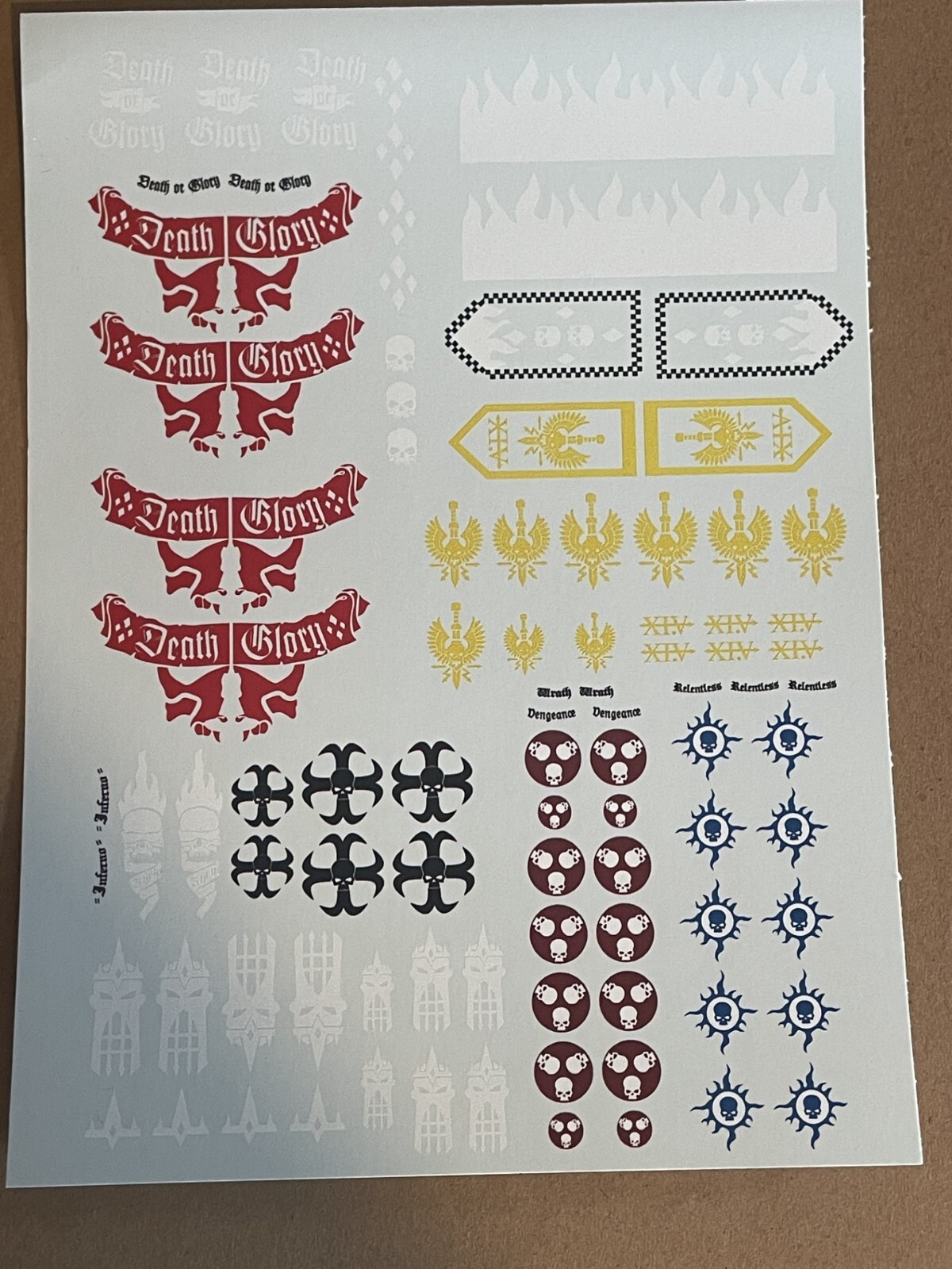 Warhammer 40k Freeblade Imperial Knights Custom Transfer Sheet A5