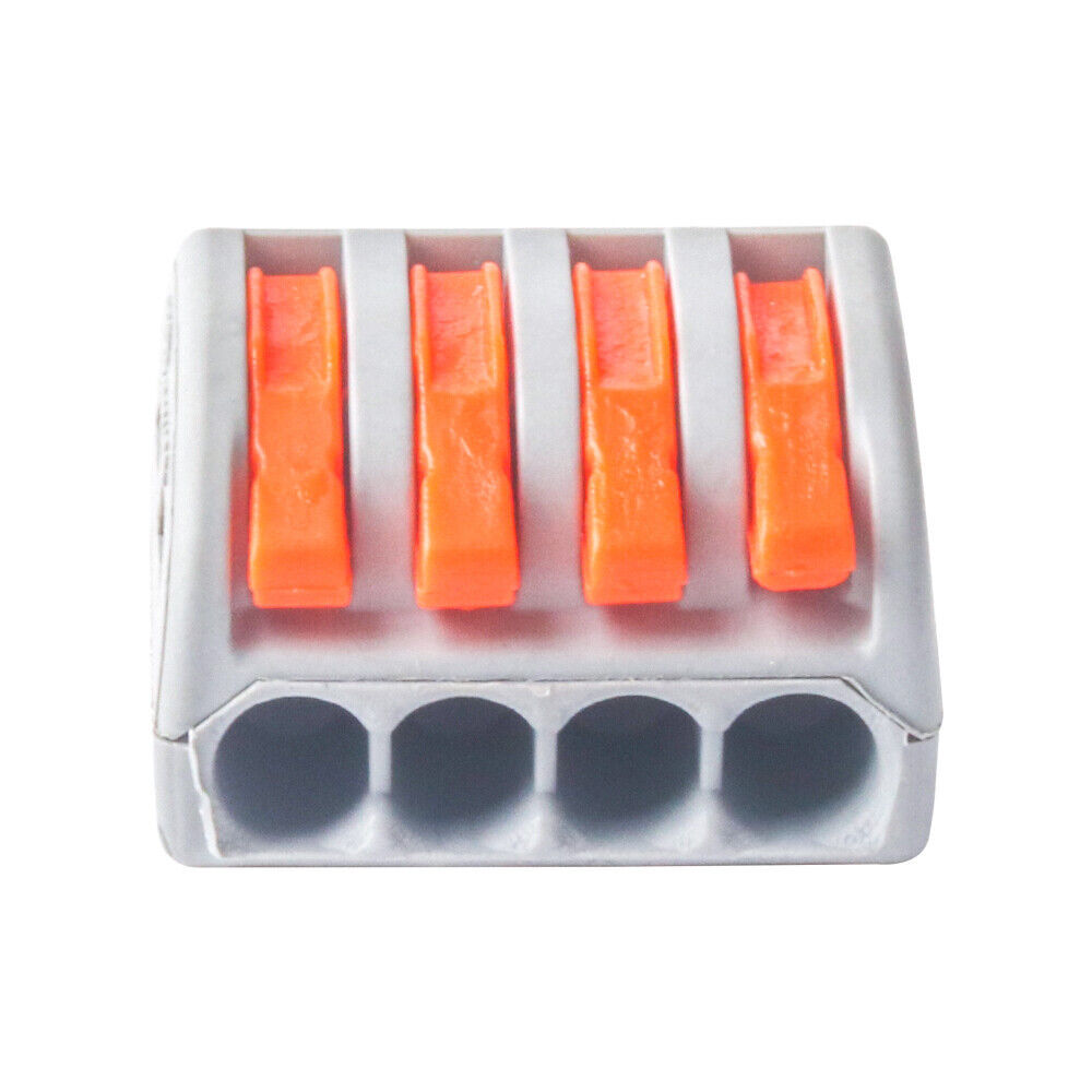 10PCS 4 Way Reusable Spring Lever Terminal Block Electric Cable Wire Connectors