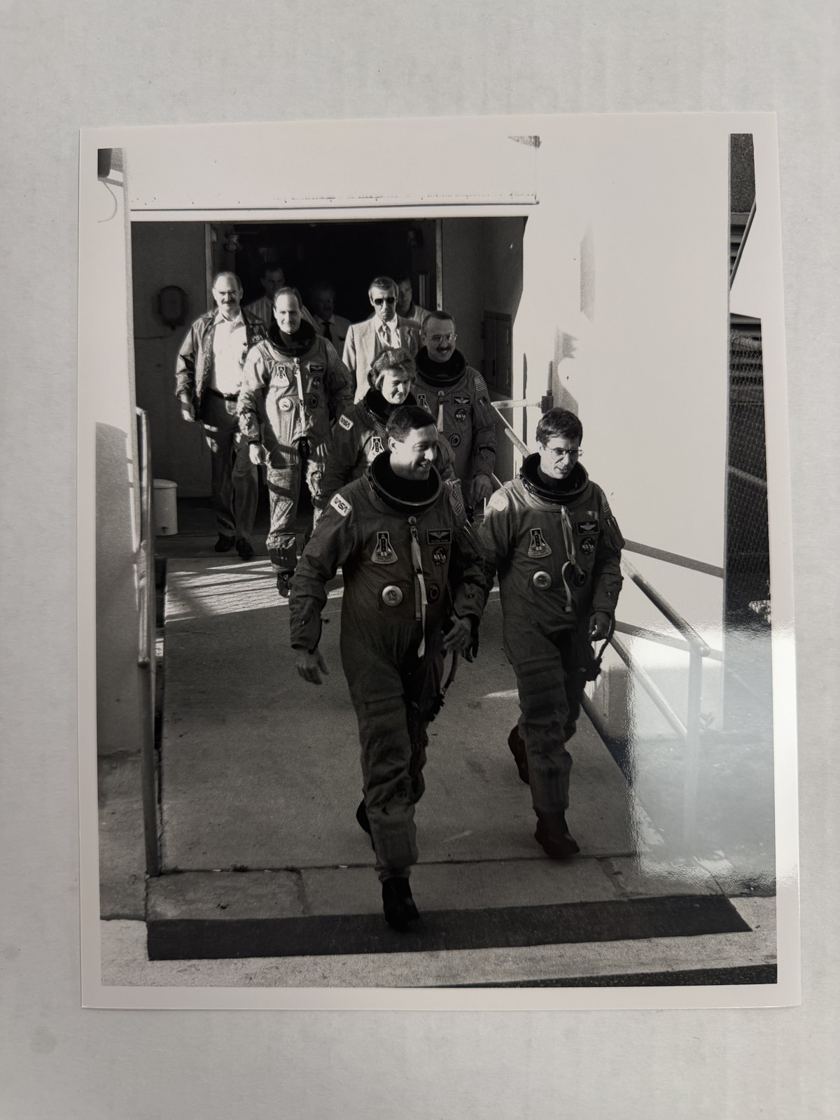NASA STS-43 John Blaha and Michael Baker Crew Walkout Press Photo