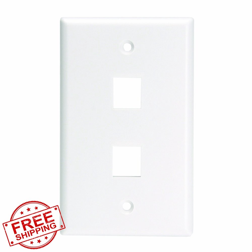 Leviton QuickPort Wallplate 2 Port White