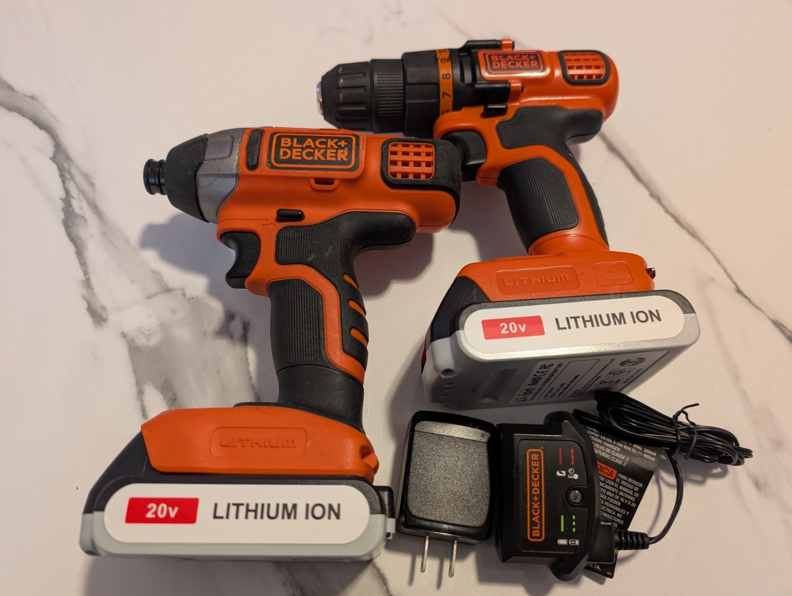 BLACK+DECKER 20V MAX Cordless Drill and Impact Driver Combo Set w/ 2 Batteries!