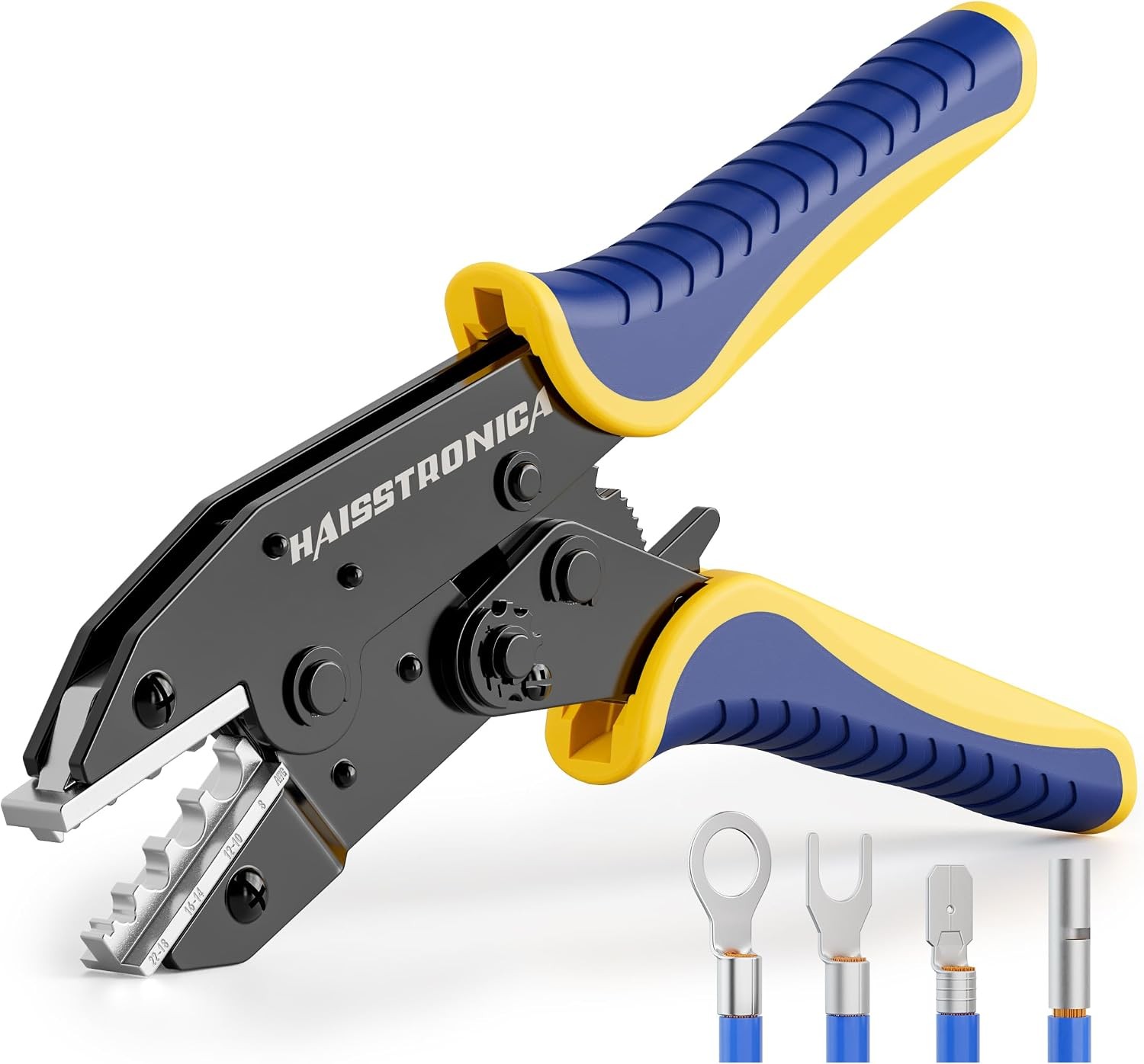AWG 22-8 Ratchet Wire Crimper Tool for Non-Insulated Terminals, Crimping Tool