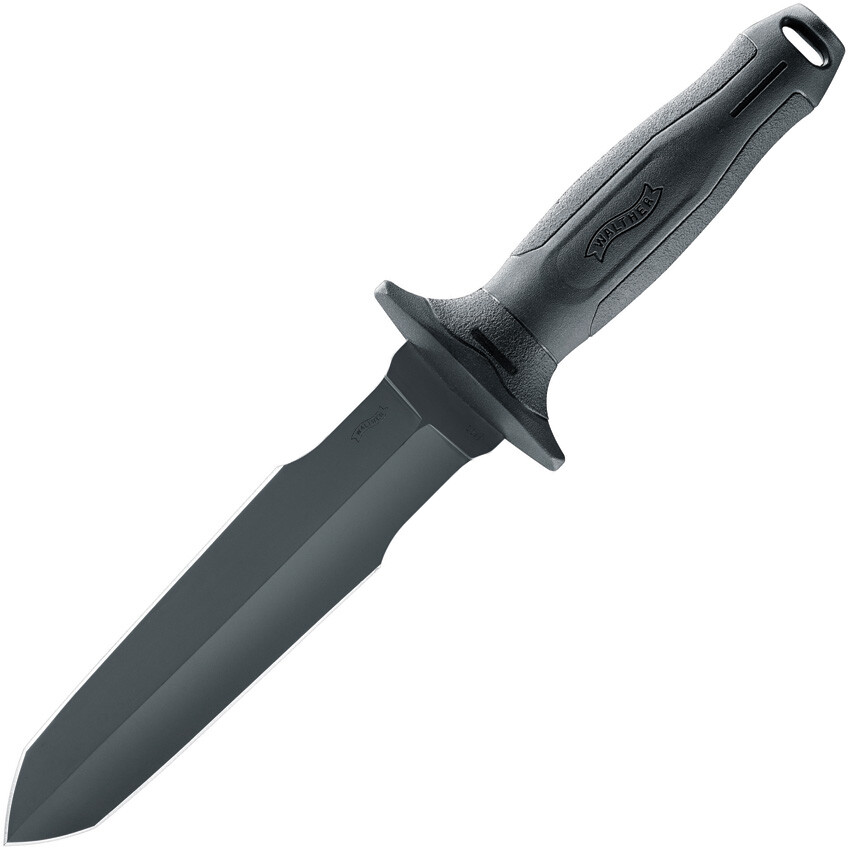 Walther DagTac 1 Black 440C Stainless Fixed Blade Knife w/ Belt Sheath 50793