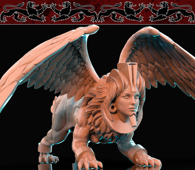 Dungeons & Dragons -HD Resin Print - 72mm Tall - Large Monstrosity - Sphinx
