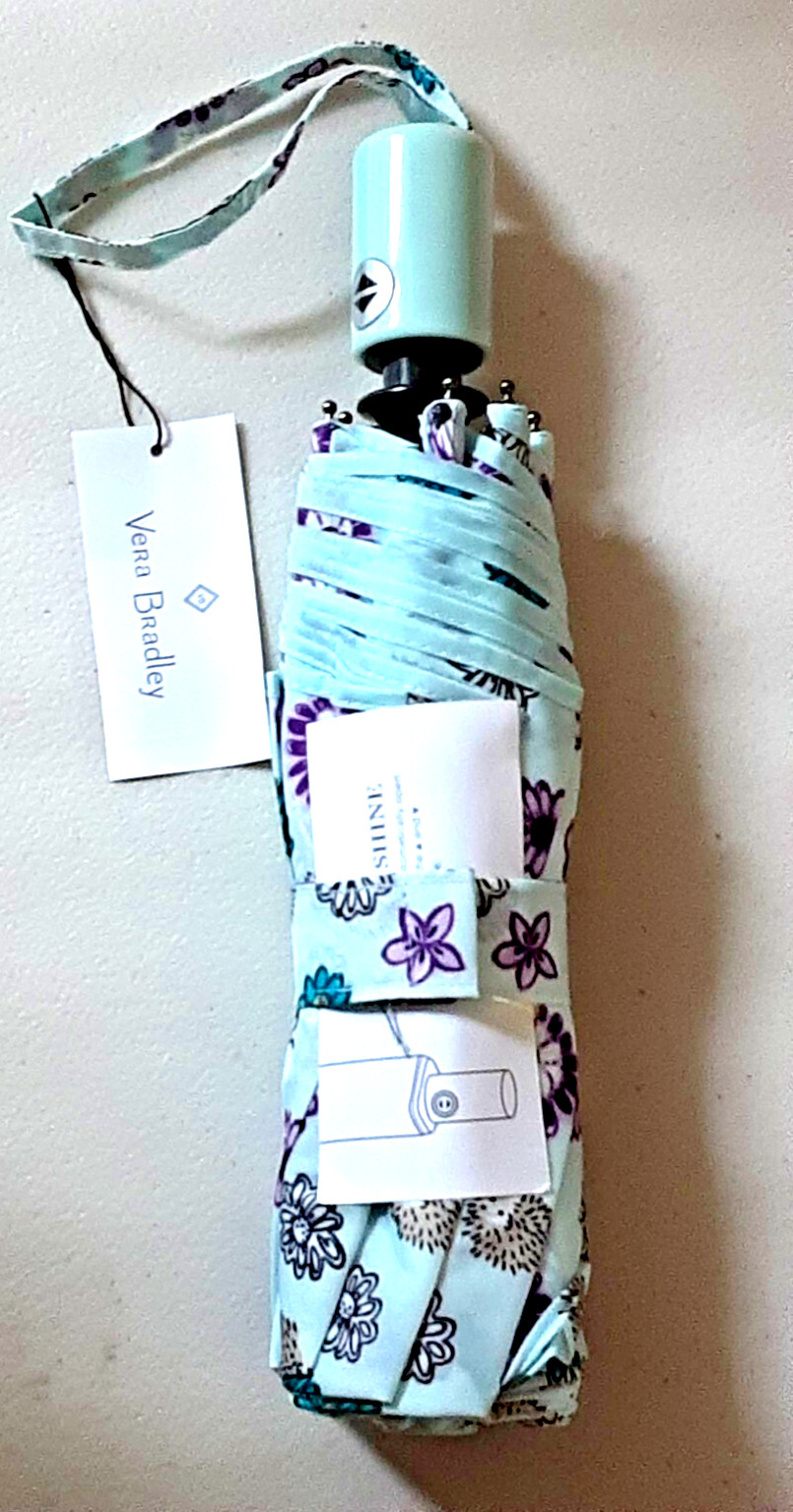 Vera Bradley Automatic Open/Close Umbrella Penelope The Hedgehog Print NWT