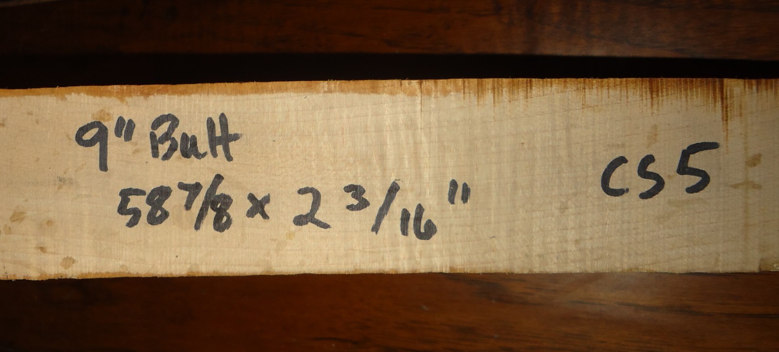 Rifle Stock Blank, Muzzleloader, 58 7/8 " x 2 3/16", Curly Maple, Iridescent