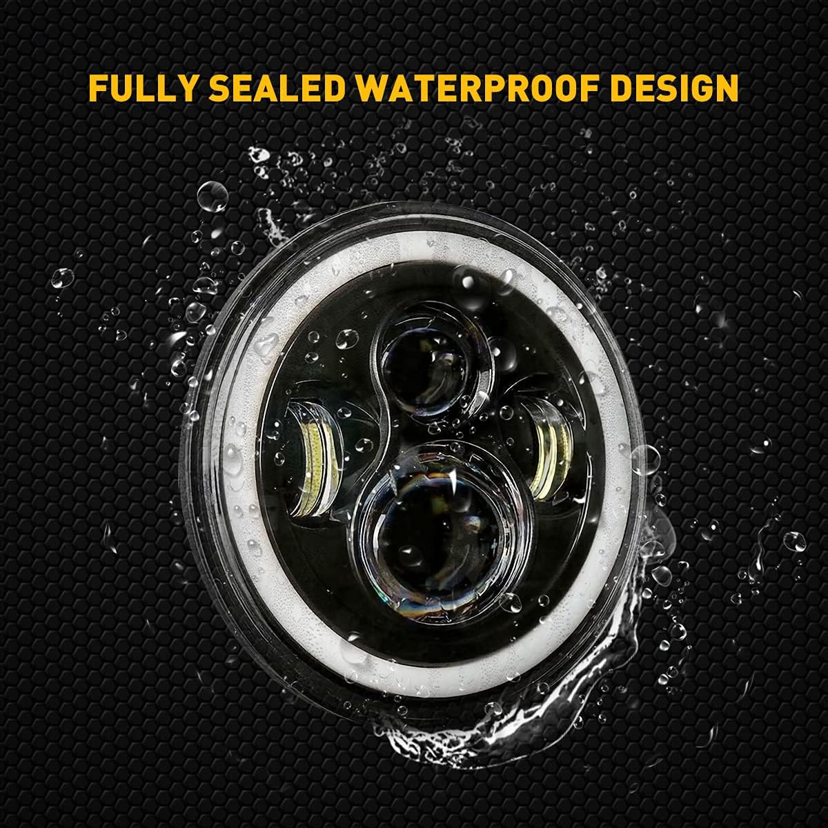 7" Headlights Hi/Lo Beam White for 2007-2017 Jeep Wrangler JK JKU LJ TJ CJ
