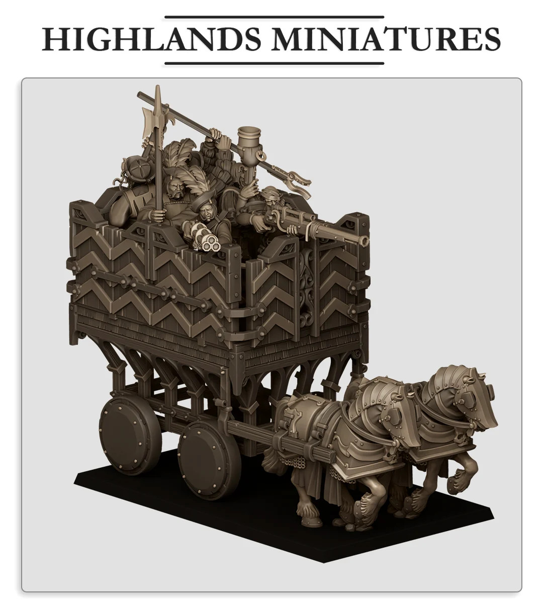 Sunland Armored Wagon - 28-32mm Sunland - Resin Tabletop Miniature
