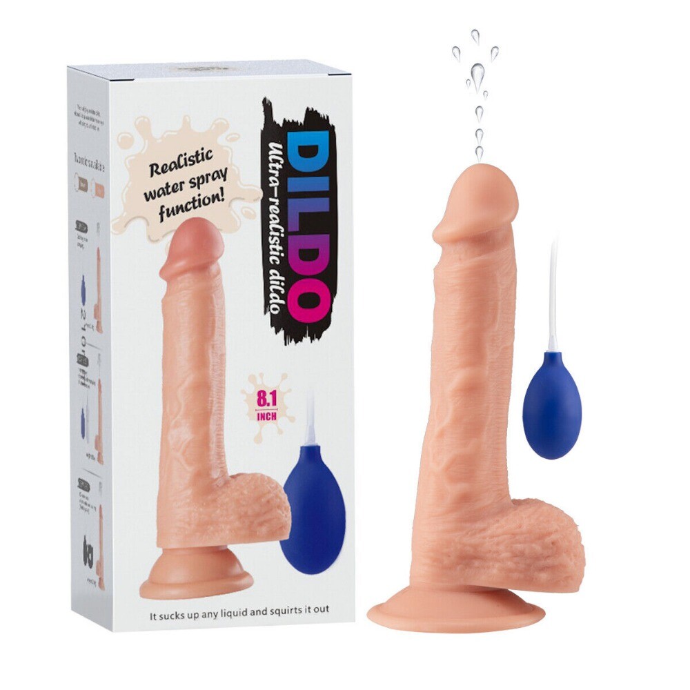 10.2"Realistic-Ejaculating-Squirting-Dildo-Dong-Cock-Suction-Cup-common SexToy