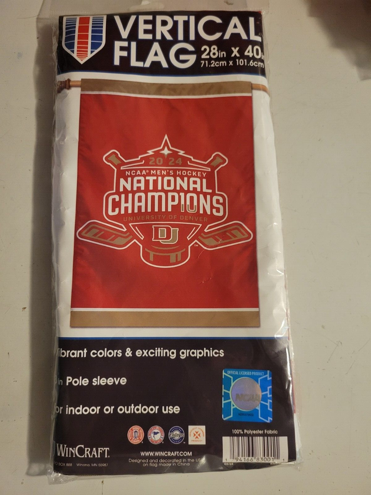 2024 Frozen Four National Champions Saint Paul  28x40 Banner Denver Pioneers