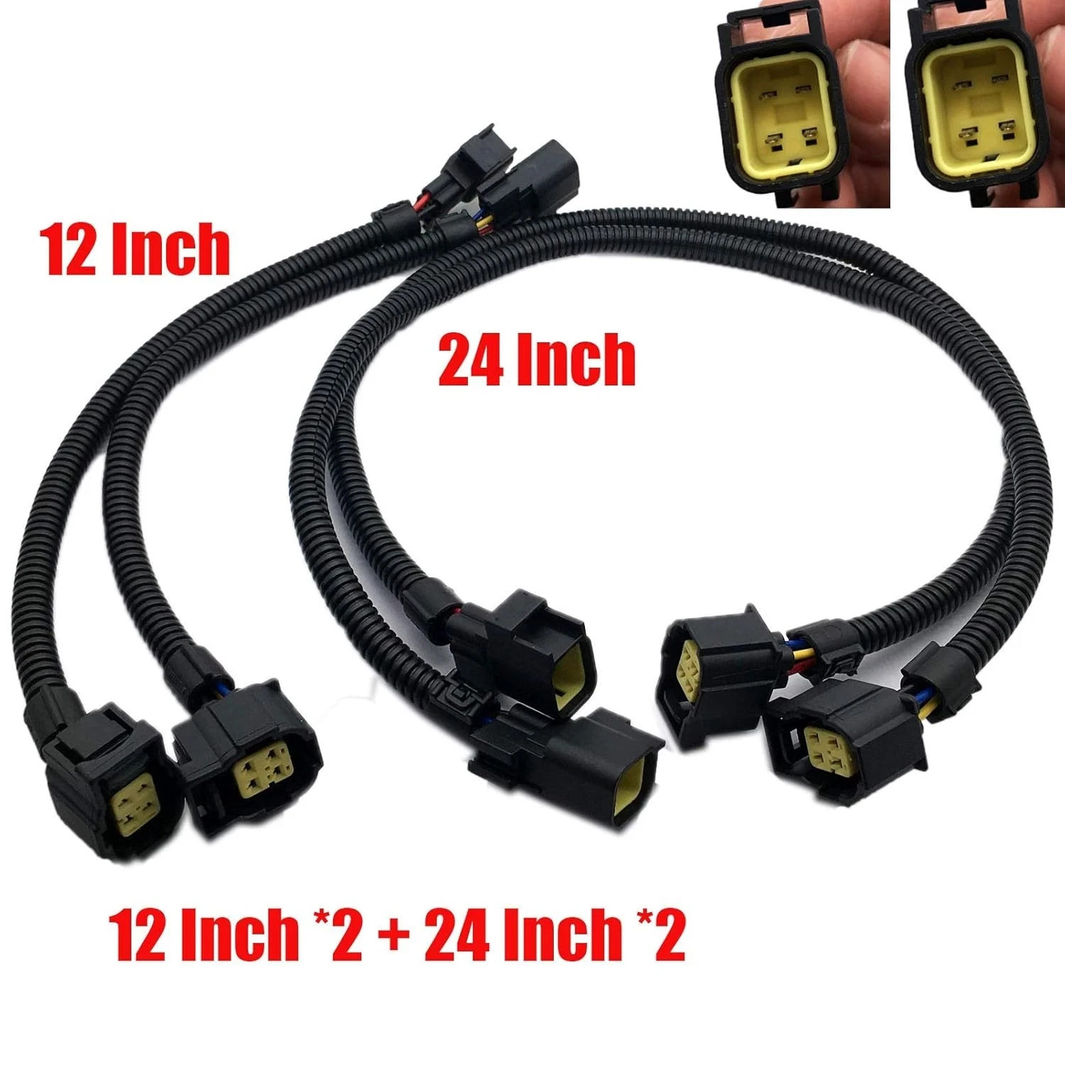 4PCS O2 Oxygen Sensor Extension Harness Compatible with Dodge Jeep Chrysler SRT