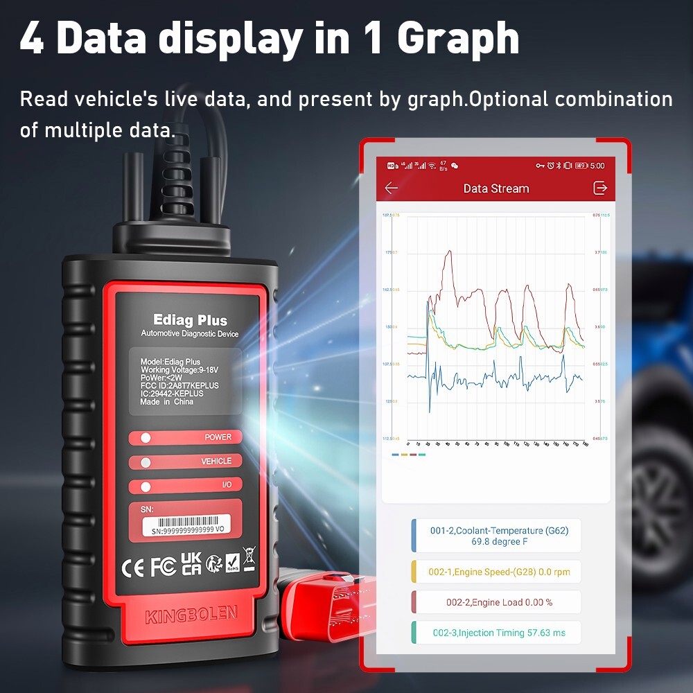 2026 Bluetooth Scanner KINGBOLEN Ediag Plus Car Diagnostic Tool KEY Coding CANFD