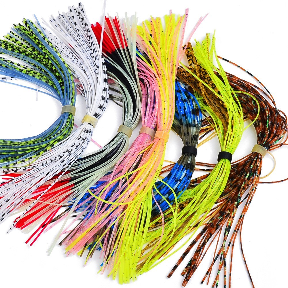 30x 30 Bundles 50 Strands 5.1in Silicone Jig Skirts DIY Rubber Fishing Jig Lures