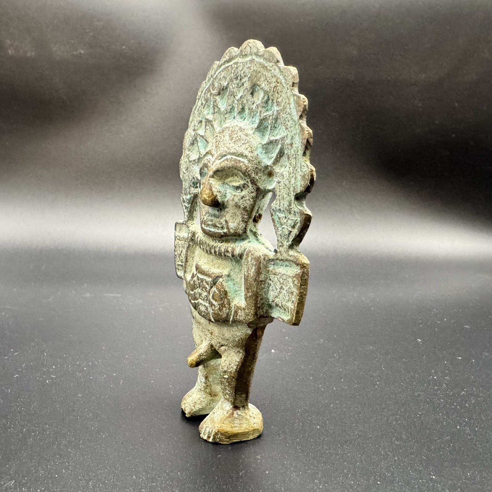 Brass Peruvian Double Sided Incan God & Goddess Fertility Idol Andean, Pachamama
