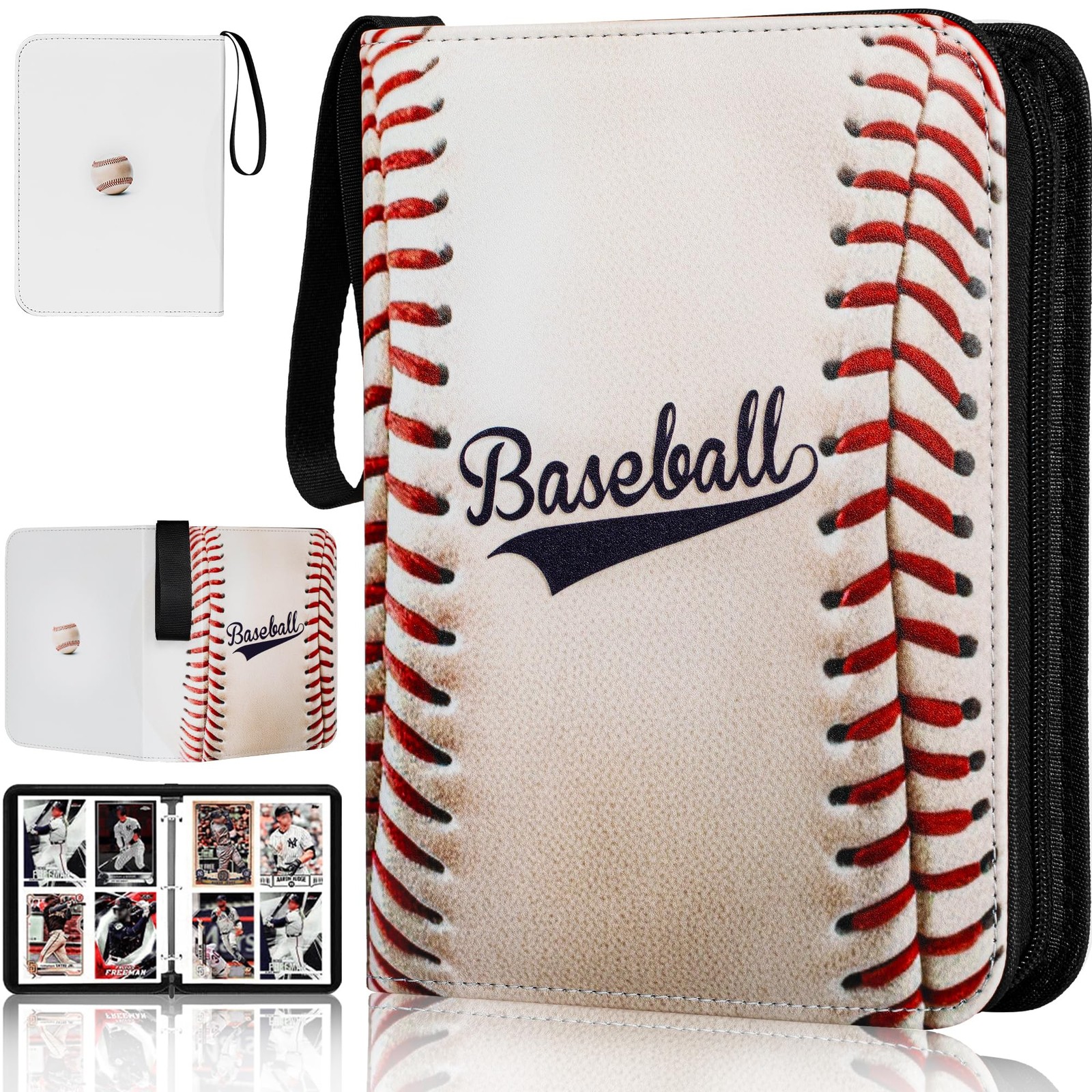 Baseball Card Binder,2025-2026 Sports Trading Card with Sleeves Holder Album,...