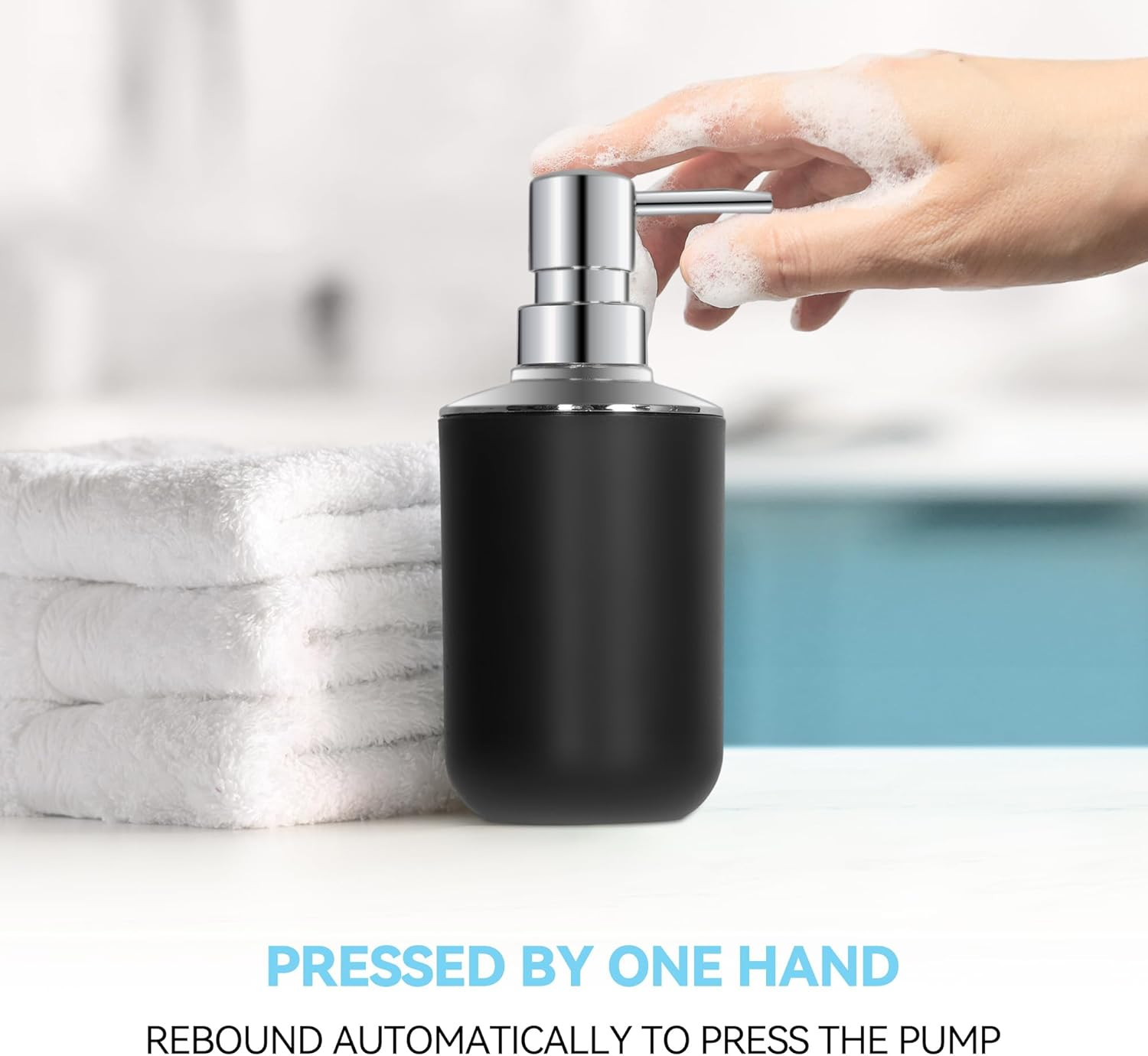 Black Bathroom Accessories Set 4 PCS, Black Bathroom Accessories, Plastic Soap D