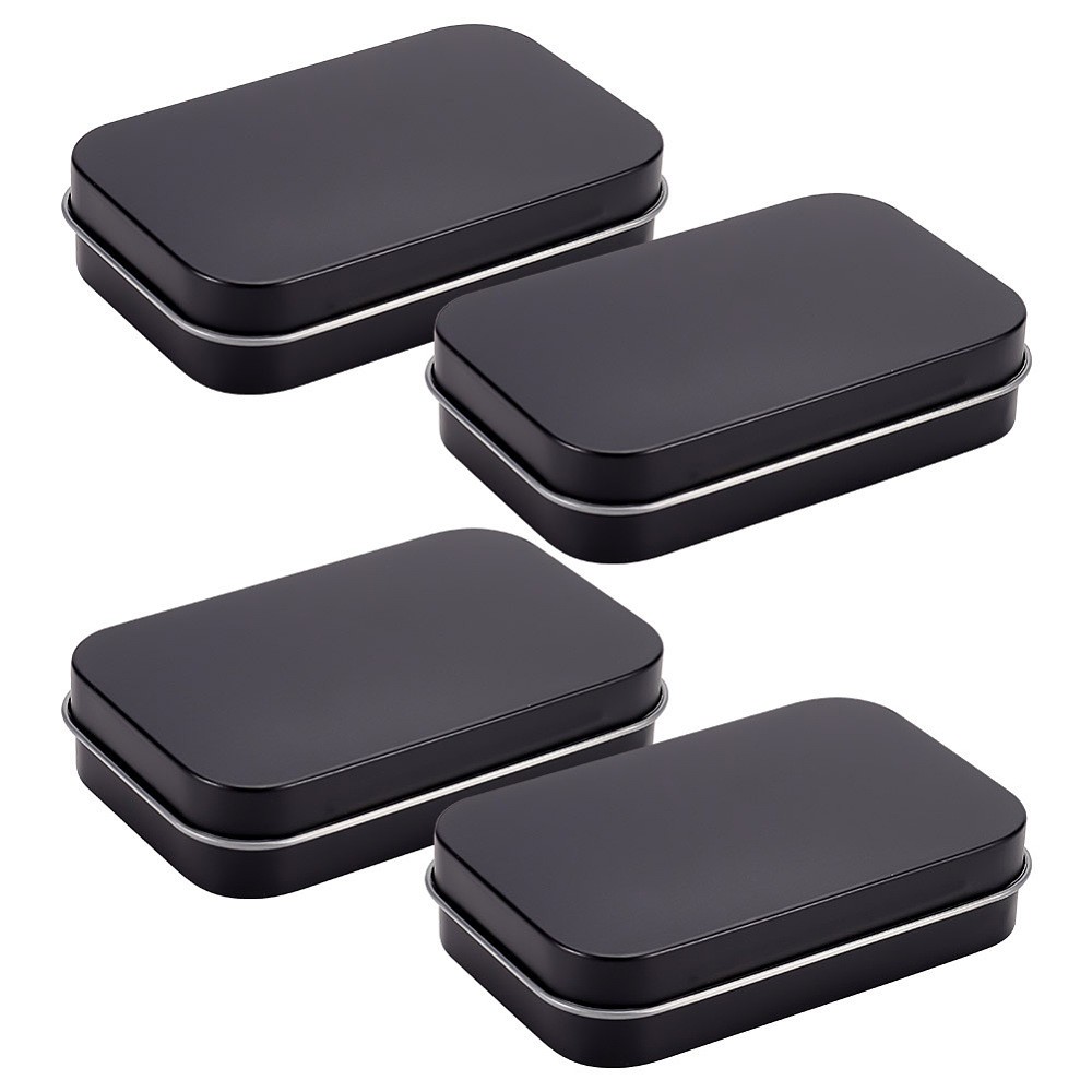 4pcs Tinplate Storage box Jewelry Metal Case for Jewelry Storage Rectangle