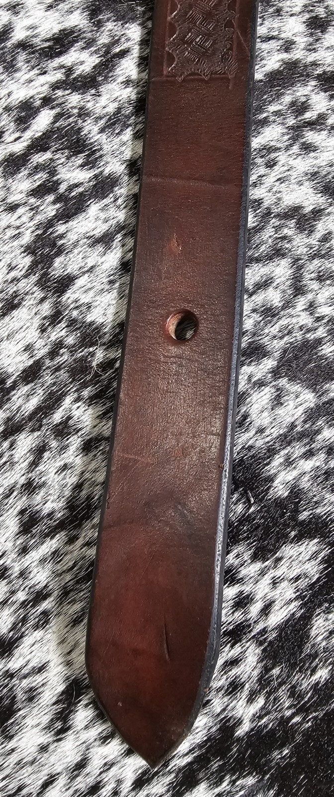 Dark Oil Hand Tooled Back Billet