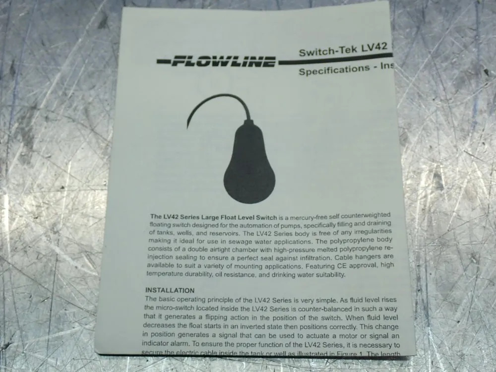 SWITCH-TEK™ LV42-7501 HIGH-TEMP FLOAT LEVEL SWITCH 11250310475