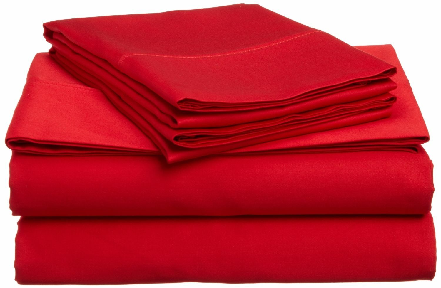 Export~Quality Sheet Set Extra Deep Pkt All Size & Red Solid 1000TC 100%Cotton