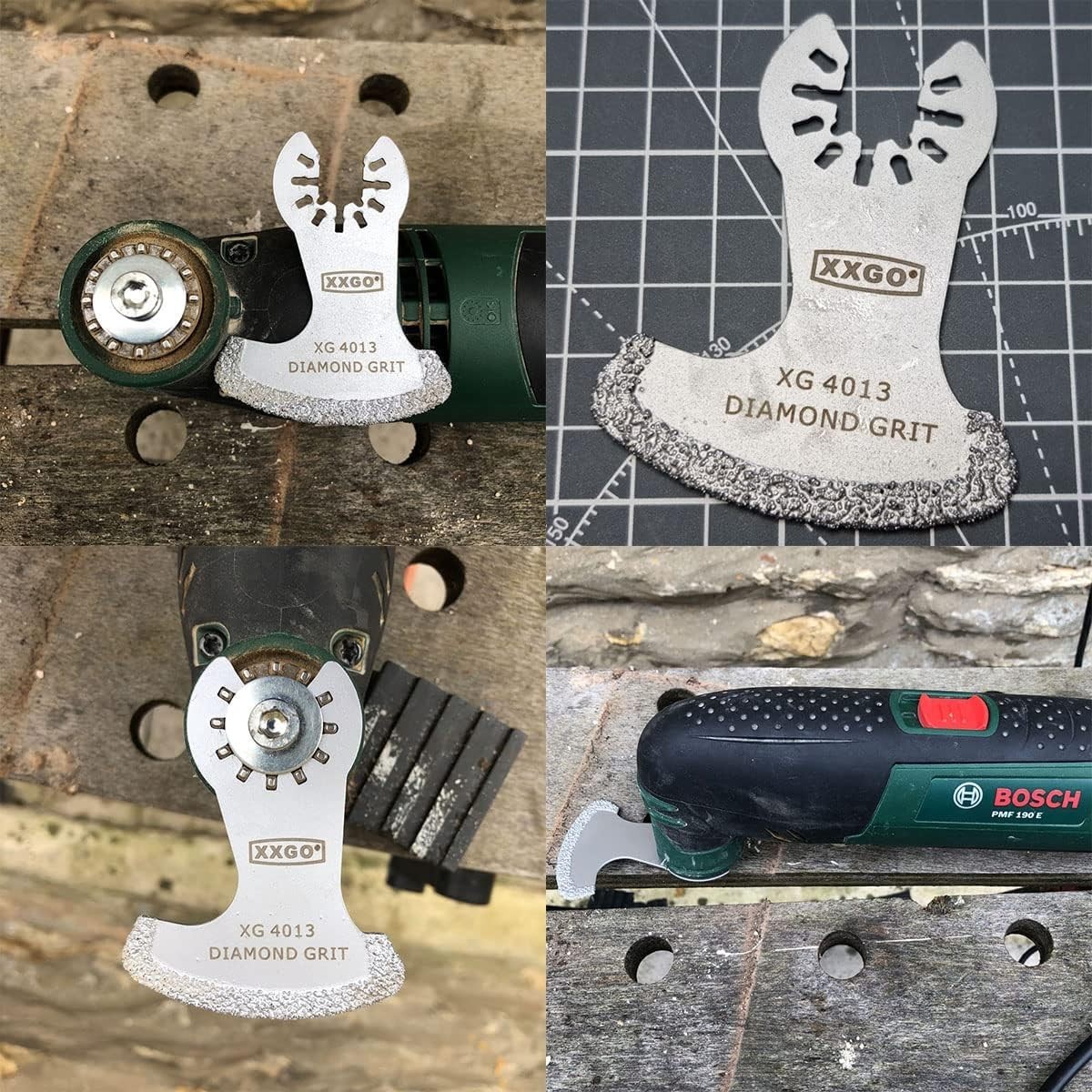 4 Pcs Diamond Oscillating Multi Tool Blades Grout Removal Semi Circle