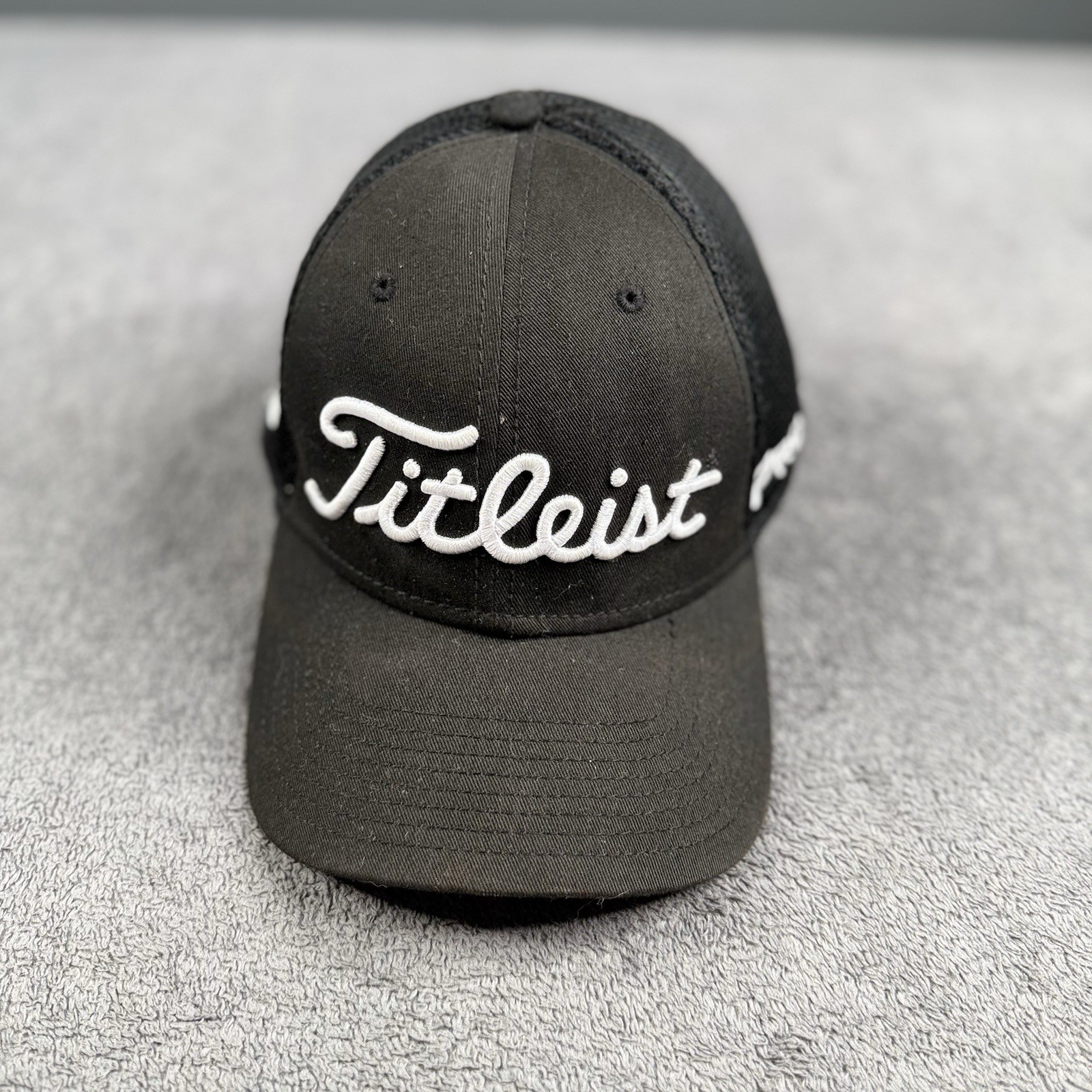 Titleist New Era Pro V1 Footjoy Flexfit Golf Hat Cap Black Size Small Medium
