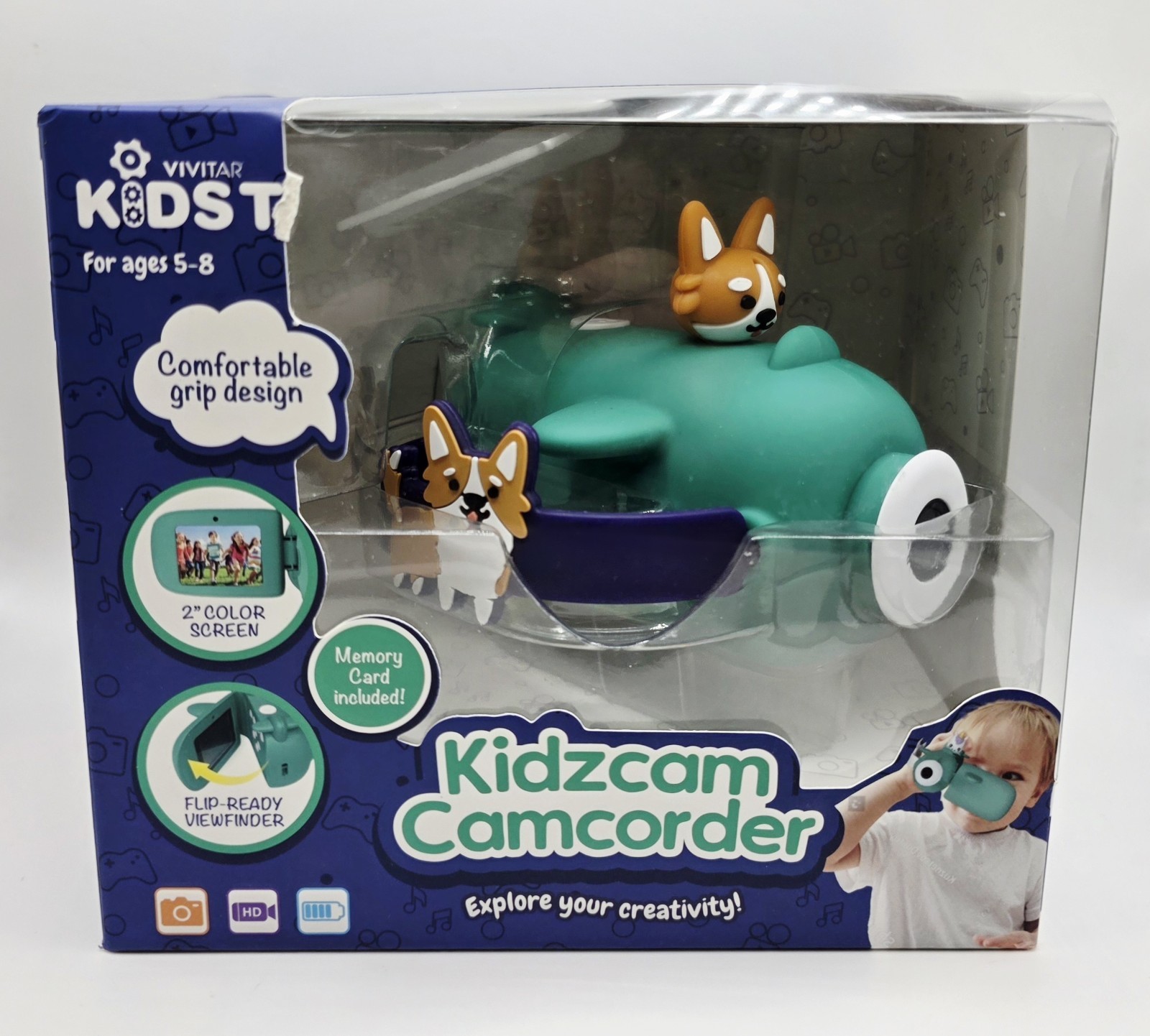 Vivitar Kidztech Kids Camcorder Teal Corgi 16MP Digital Video Camera